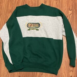 Crablesportswear Notre Dame Irish green and grey pullover long sleeve